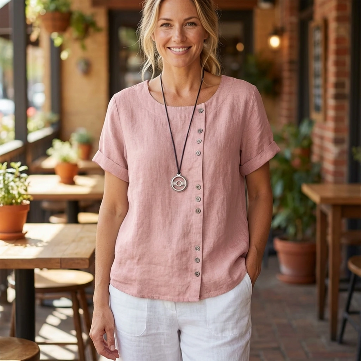 pink shirt.