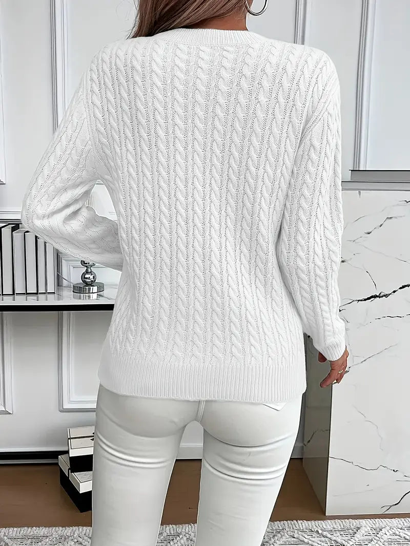Women’s Cable Knit Crewneck Sweater