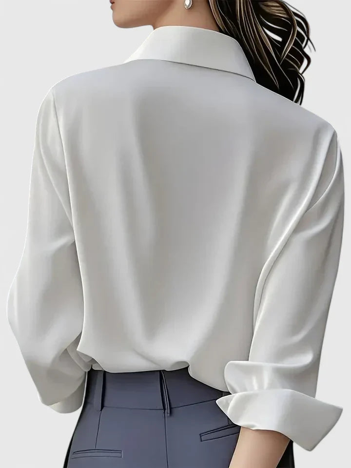 Bianca | Women’s Concealed Placket Fluid Button-Down Blouse