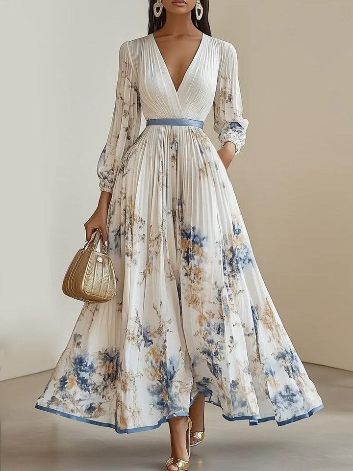 Aurelisse | Women’s Floral Pleated Maxi Wedding Guest Dress
