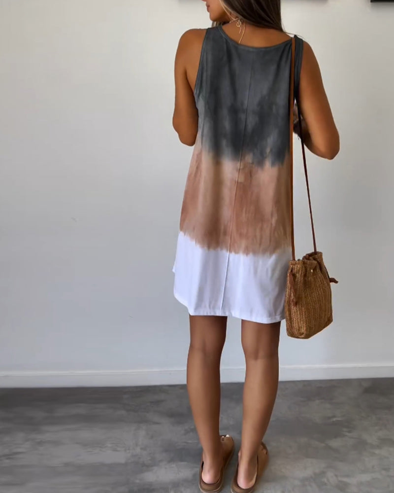 Piper | Women’s Color Block Cotton Tank Mini Dress