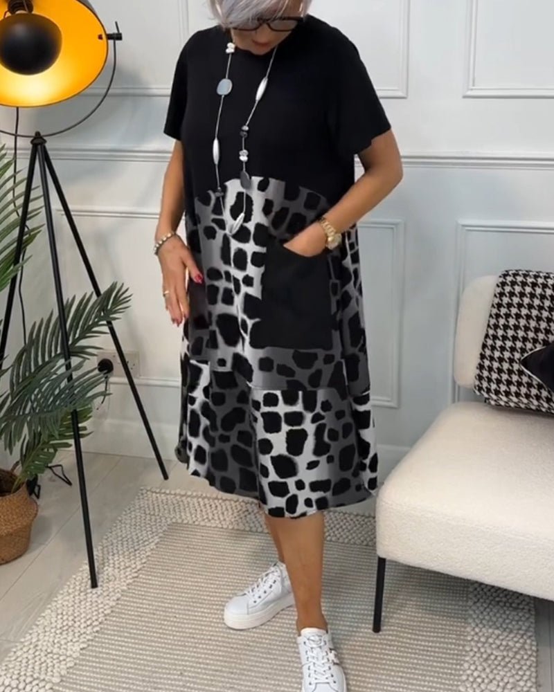Viola | Abstract Print Midi Dress