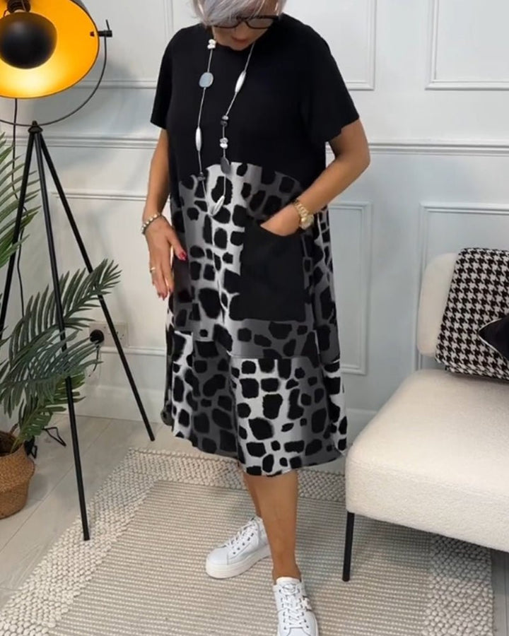 Viola | Abstract Print Midi Dress