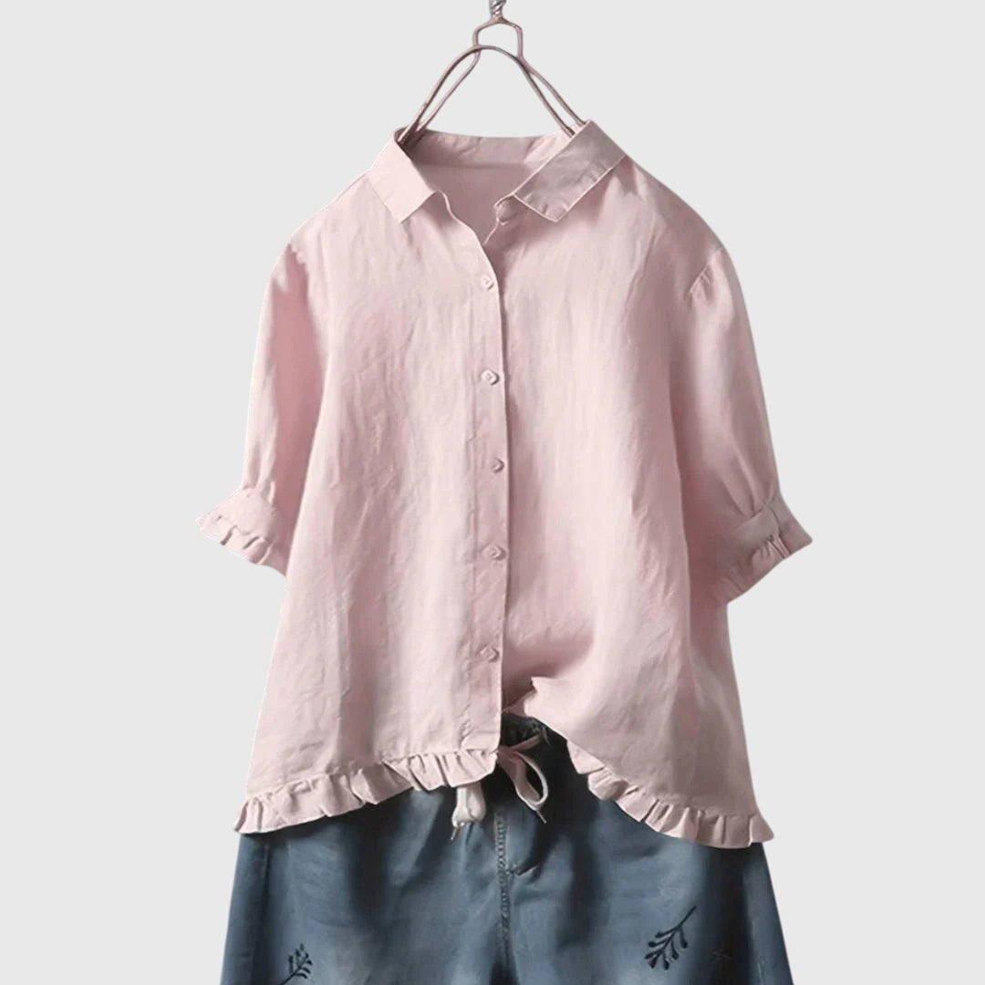 Comfortable Button-Front Blouse