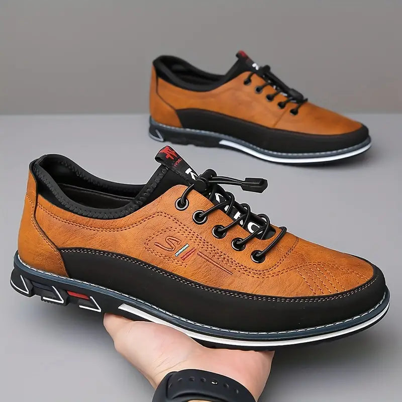 Two-Tone Casual Lace-Up Sneakers