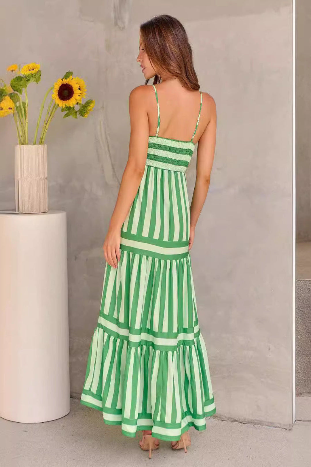 Lina | Striped Tiered Summer Dress