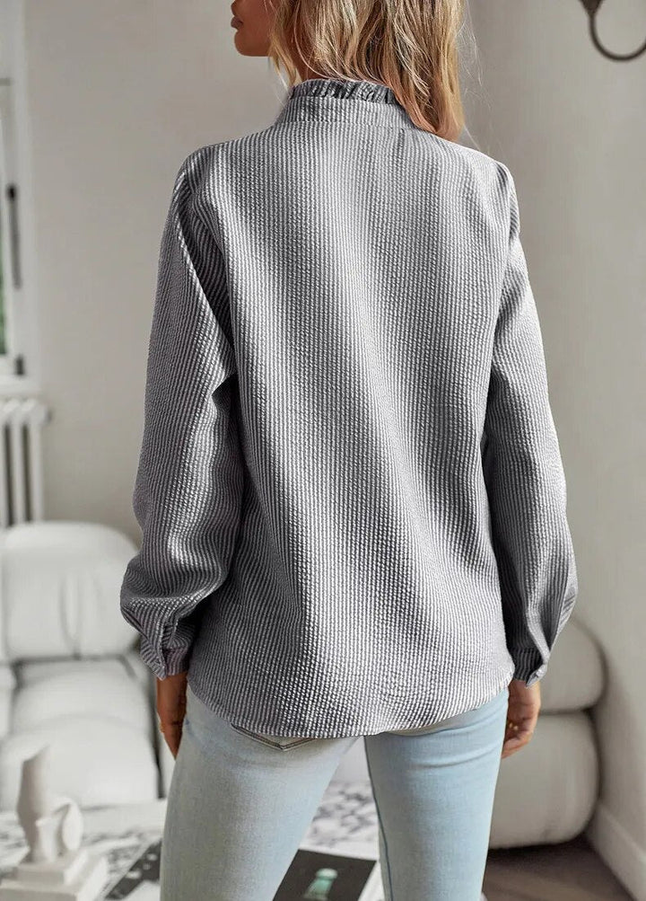 Delina | Ruffled Button-Up Blouse