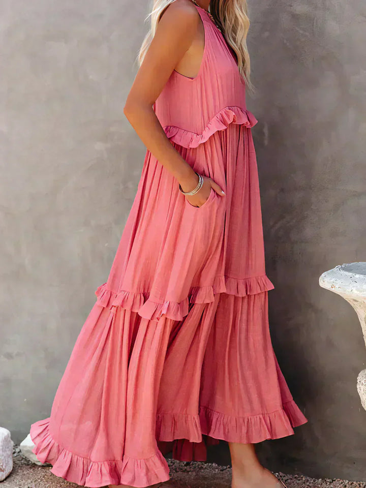 Zerina | Flowing Ruffle Maxi Dress
