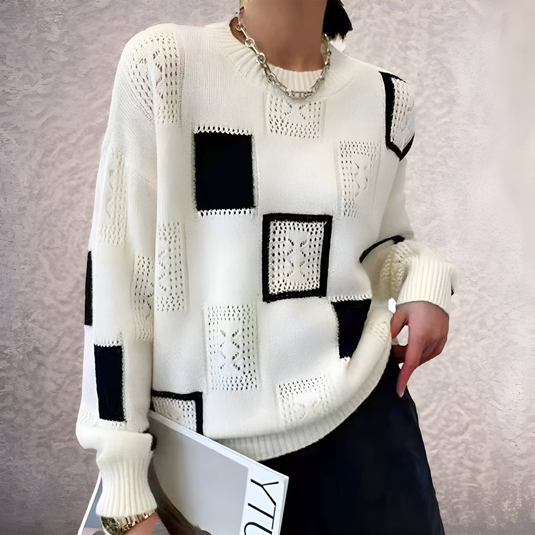 Nyra | Bold Patterned Knit Sweater