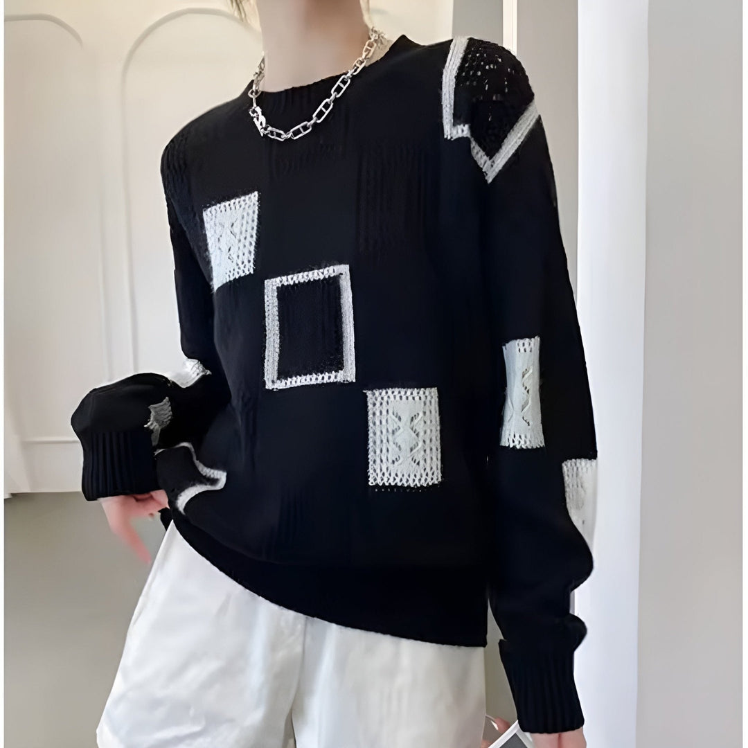 Nyra | Bold Patterned Knit Sweater
