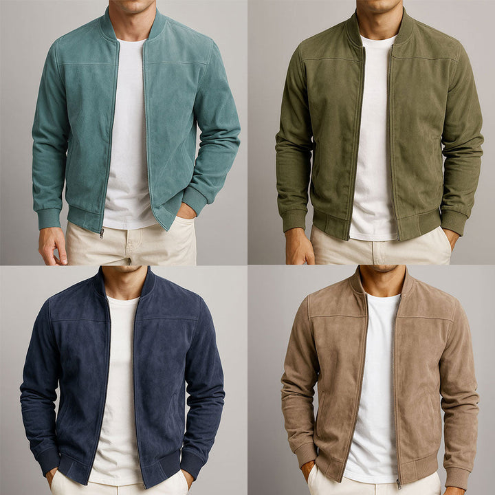 Harrison | Men’s Premium Micro-Suede Zip-Front Bomber Jacket