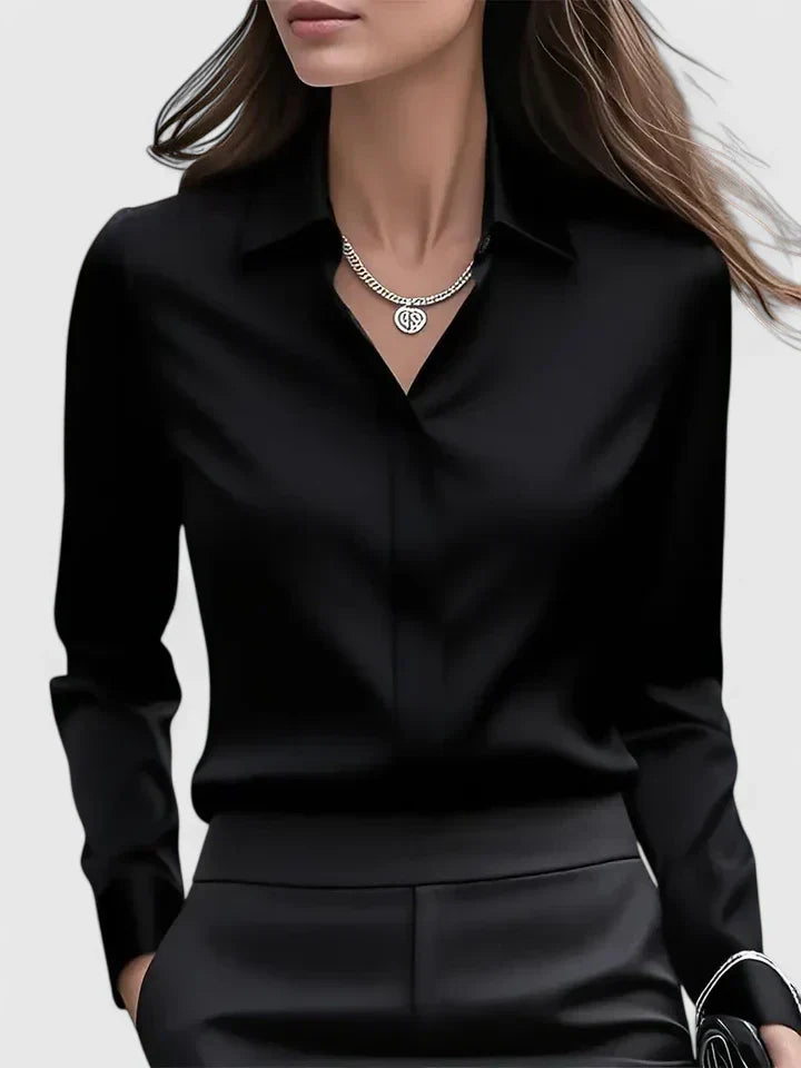 Bianca | Women’s Concealed Placket Fluid Button-Down Blouse