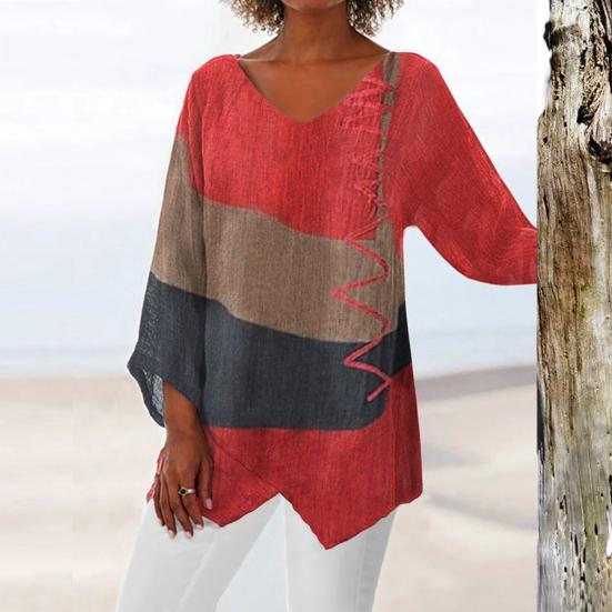 Serenya | Artistic Asymmetrical Hem Blouse
