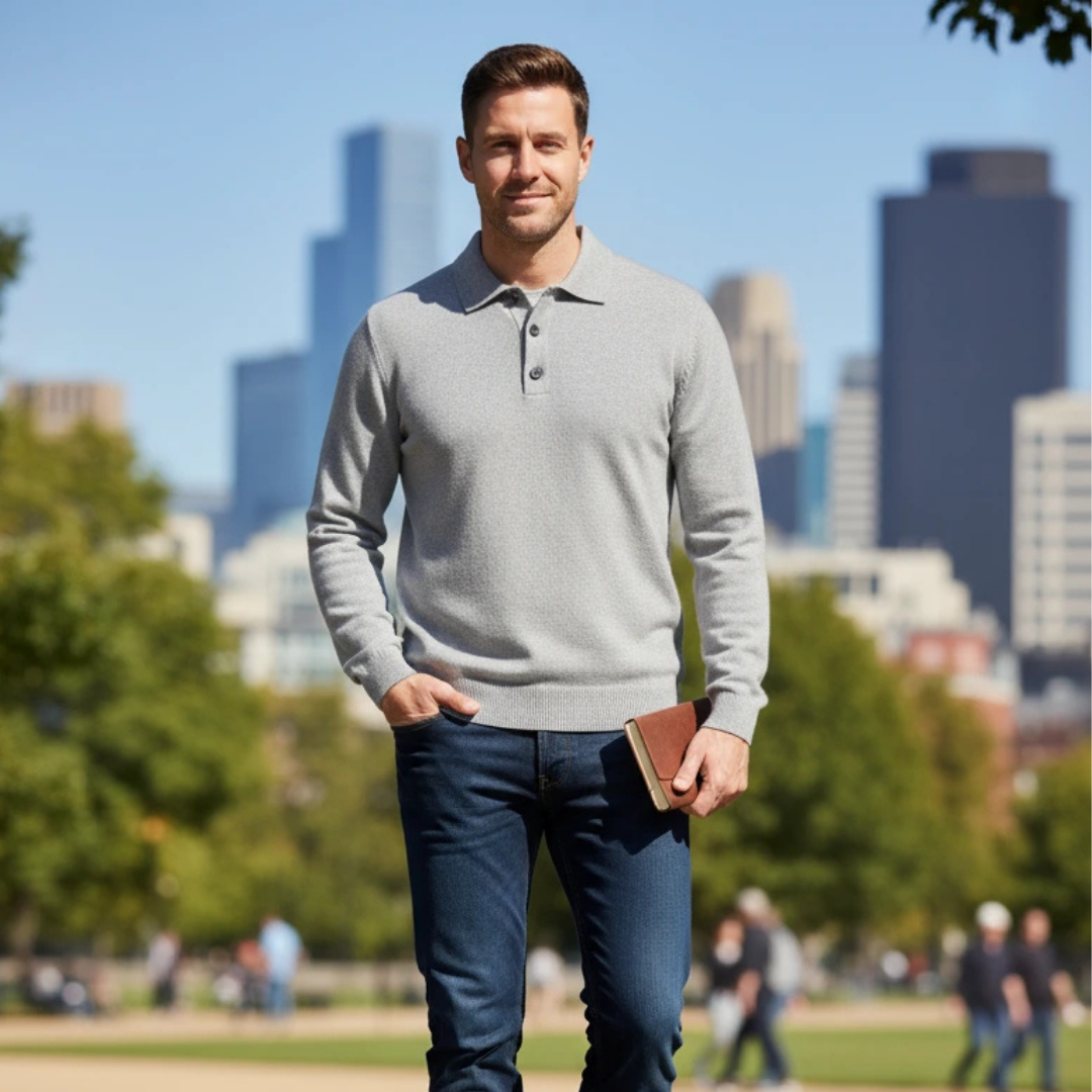 Classic Knit Polo Sweater