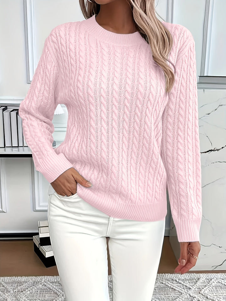 Women’s Cable Knit Crewneck Sweater