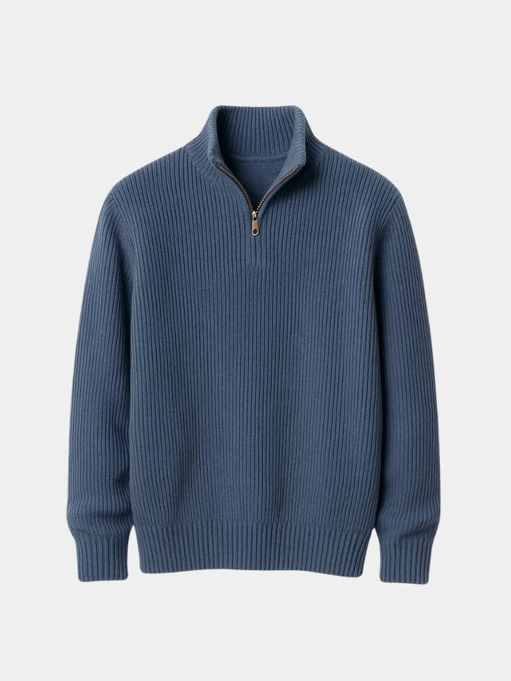 Ribbed Half-Zip Sweater