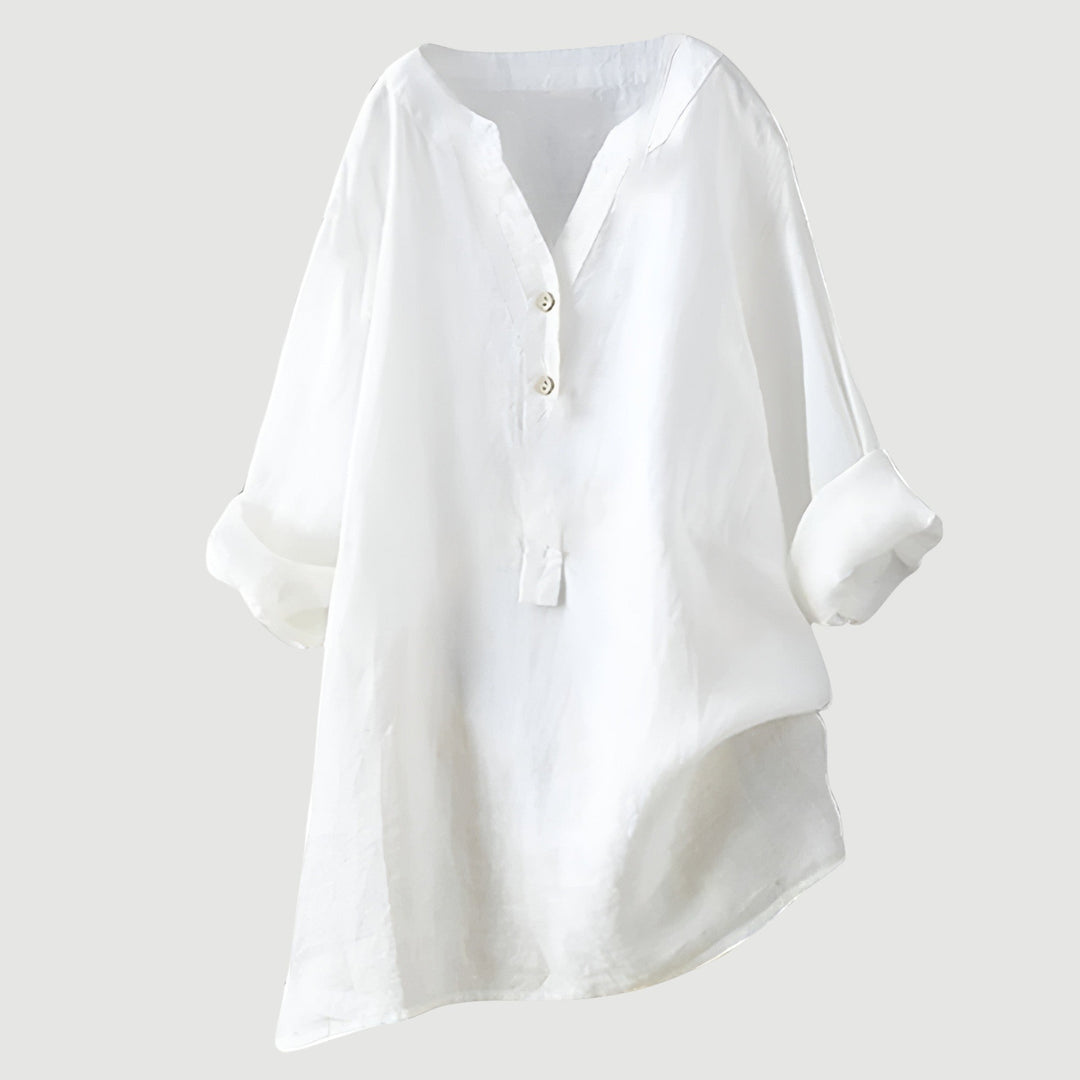 Rhea | Relaxed Button-Down Tunic Top