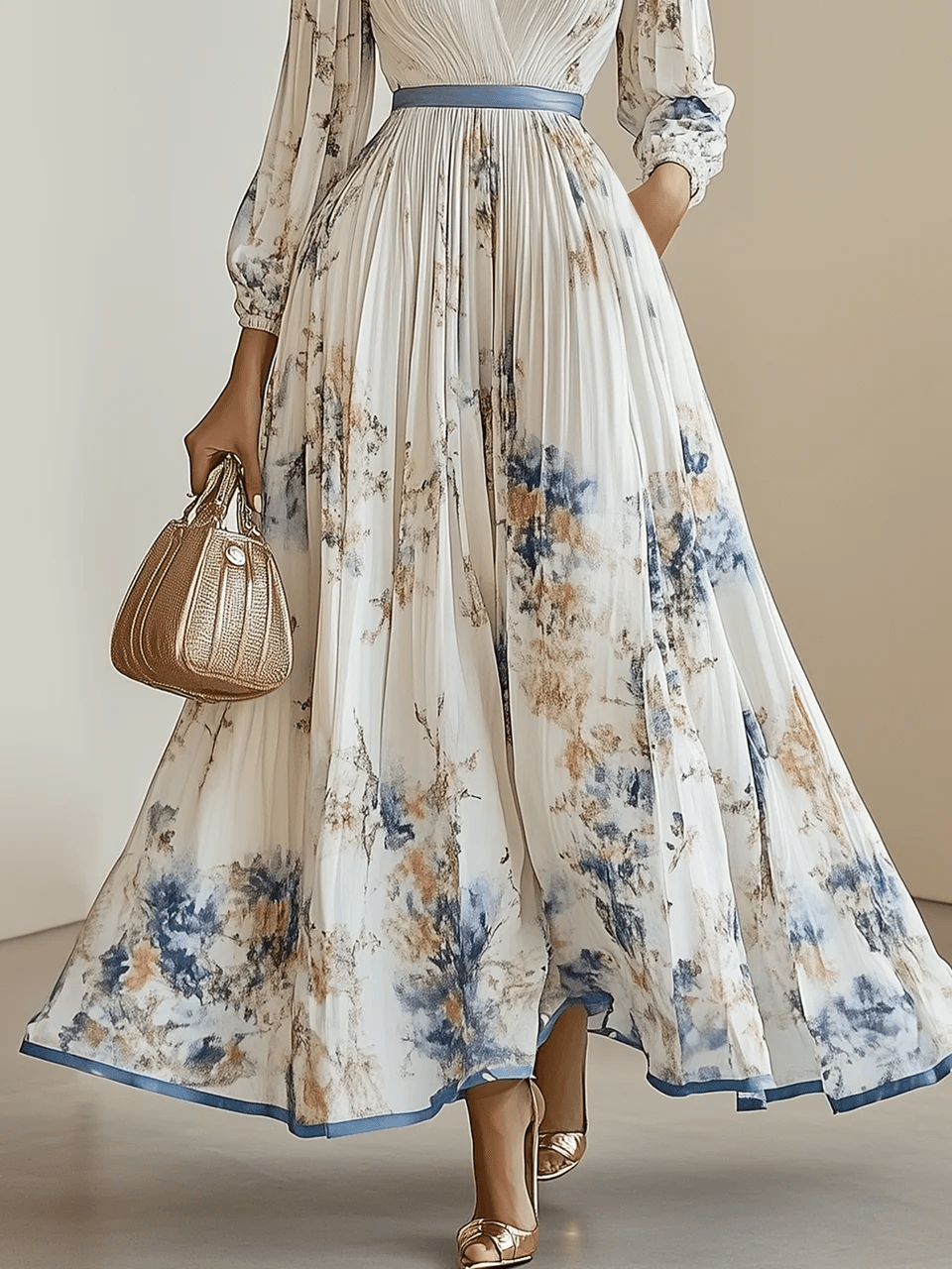 Aurelisse | Women’s Floral Pleated Maxi Wedding Guest Dress