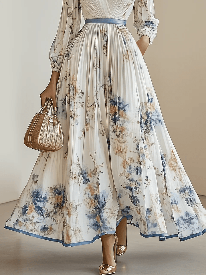 Aurelisse | Women’s Floral Pleated Maxi Wedding Guest Dress