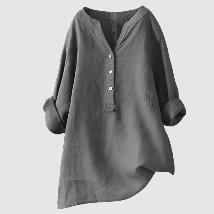 Rhea | Relaxed Button-Down Tunic Top