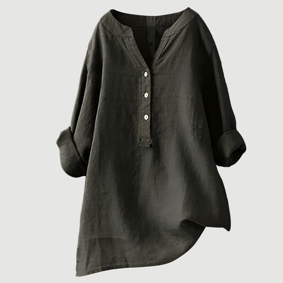 Rhea | Relaxed Button-Down Tunic Top