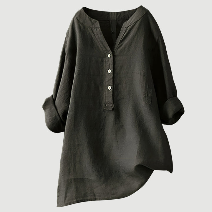 Rhea | Relaxed Button-Down Tunic Top