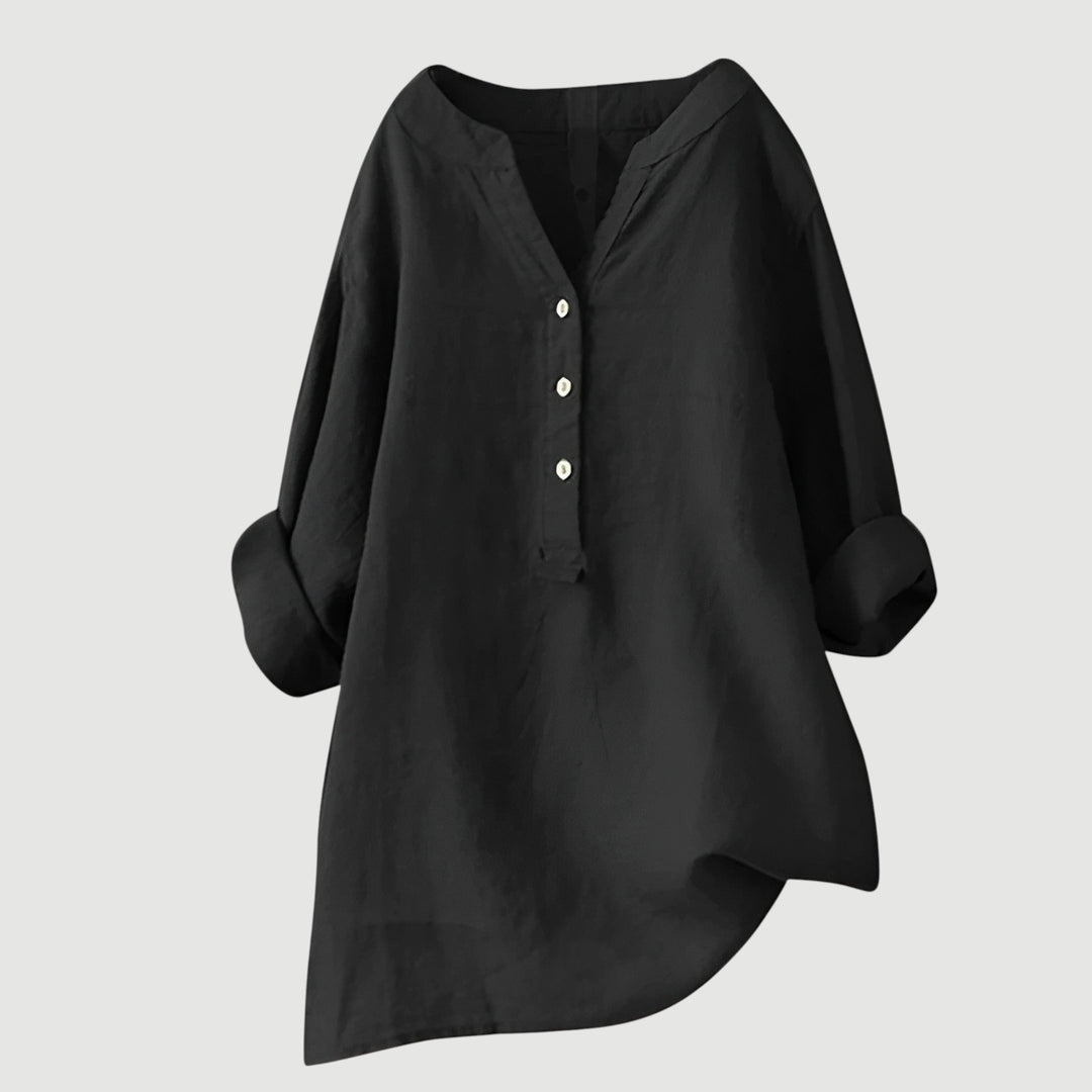 Rhea | Relaxed Button-Down Tunic Top