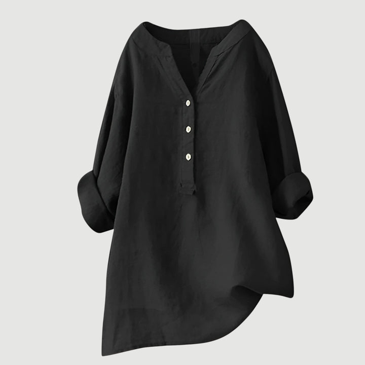 Rhea | Relaxed Button-Down Tunic Top