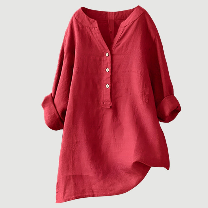 Rhea | Relaxed Button-Down Tunic Top