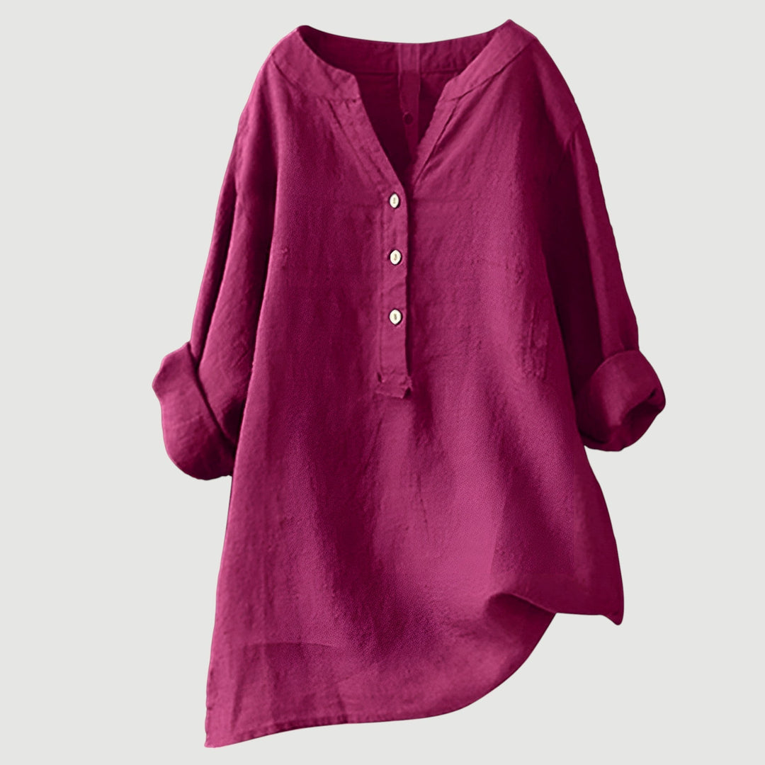 Rhea | Relaxed Button-Down Tunic Top