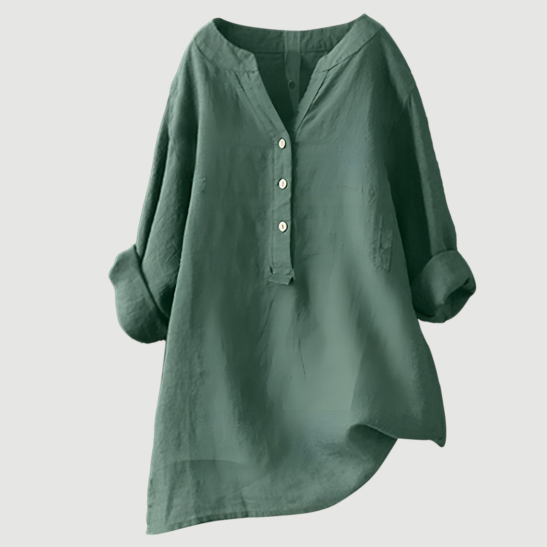 Rhea | Relaxed Button-Down Tunic Top