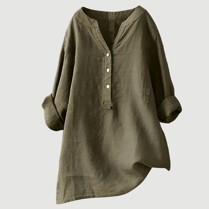 Rhea | Relaxed Button-Down Tunic Top