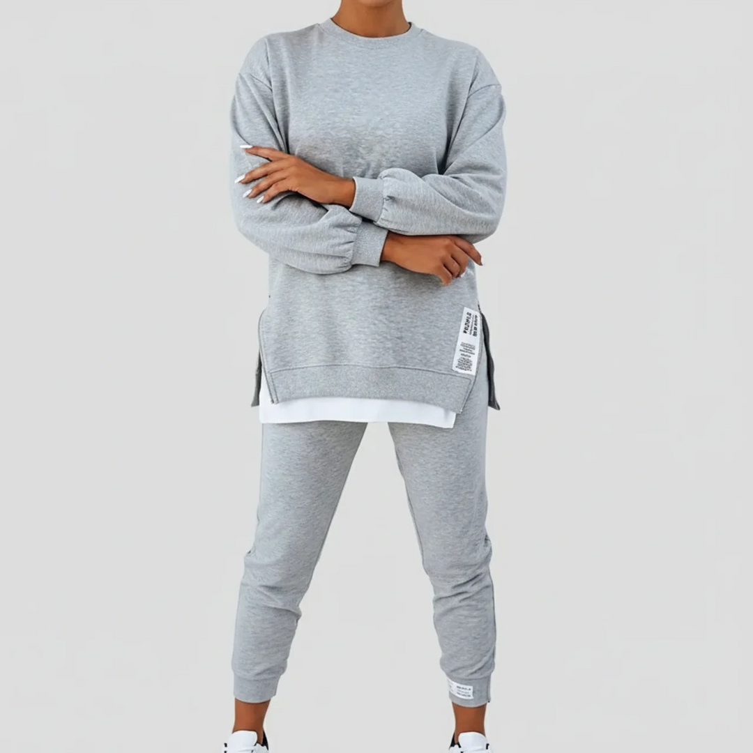 Elvara | Casual Relaxed Zip Detail Lounge Set