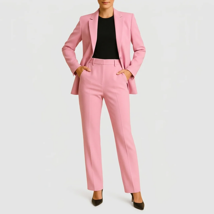 Aurelyne | Women’s Structured Blazer &amp; Pleated Pants Set