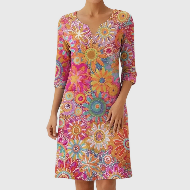 Zeloria | Elegant Floral Tummy Control Dress