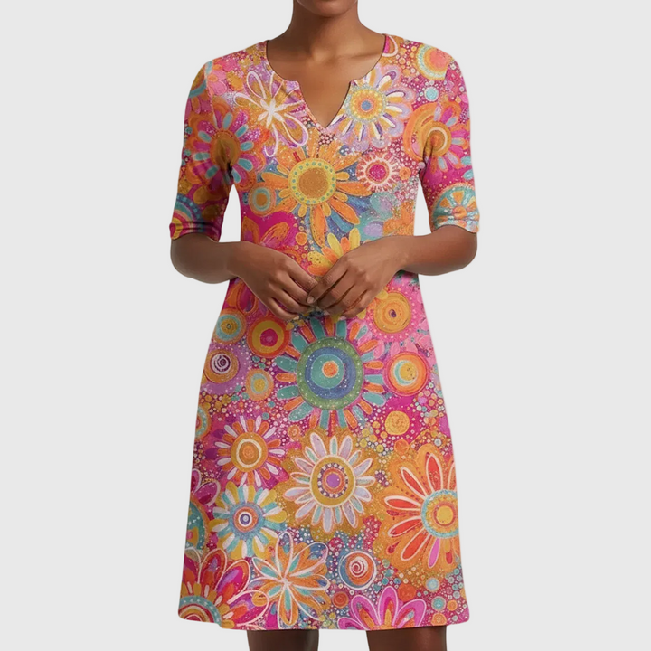 Zeloria | Elegant Floral Tummy Control Dress