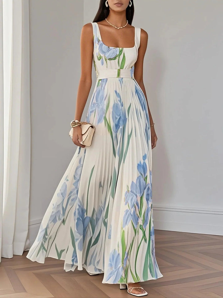 Elinora | Women’s Floral Pleated Wedding Guest Maxi Dress