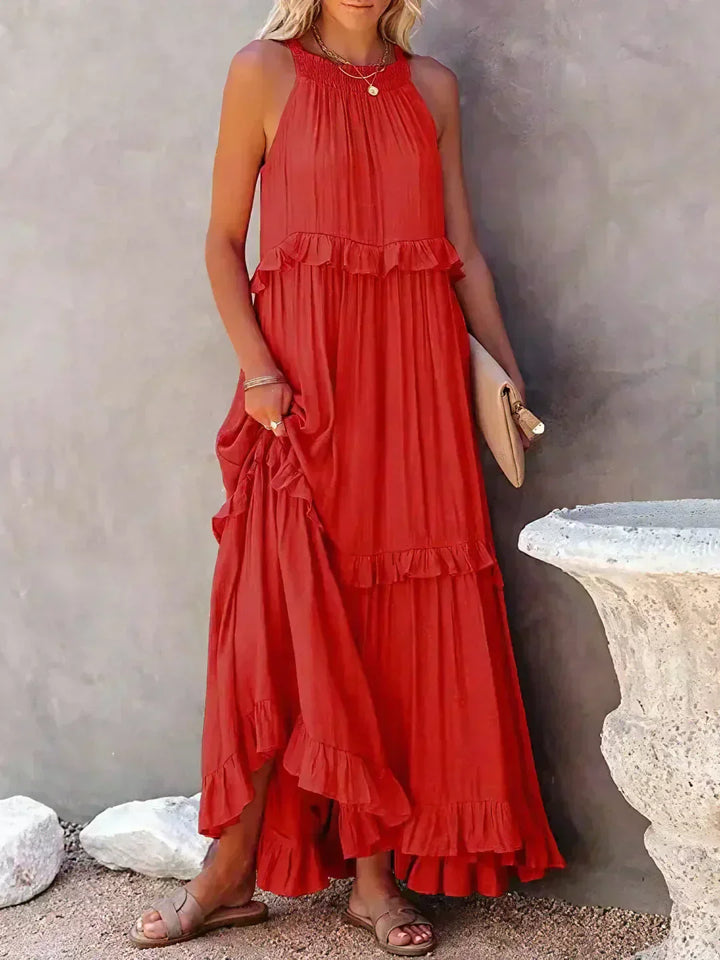Zerina | Flowing Ruffle Maxi Dress