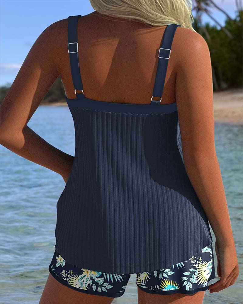 Marina | Floral Shorts Tankini Set
