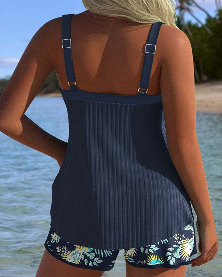 Marina | Floral Shorts Tankini Set