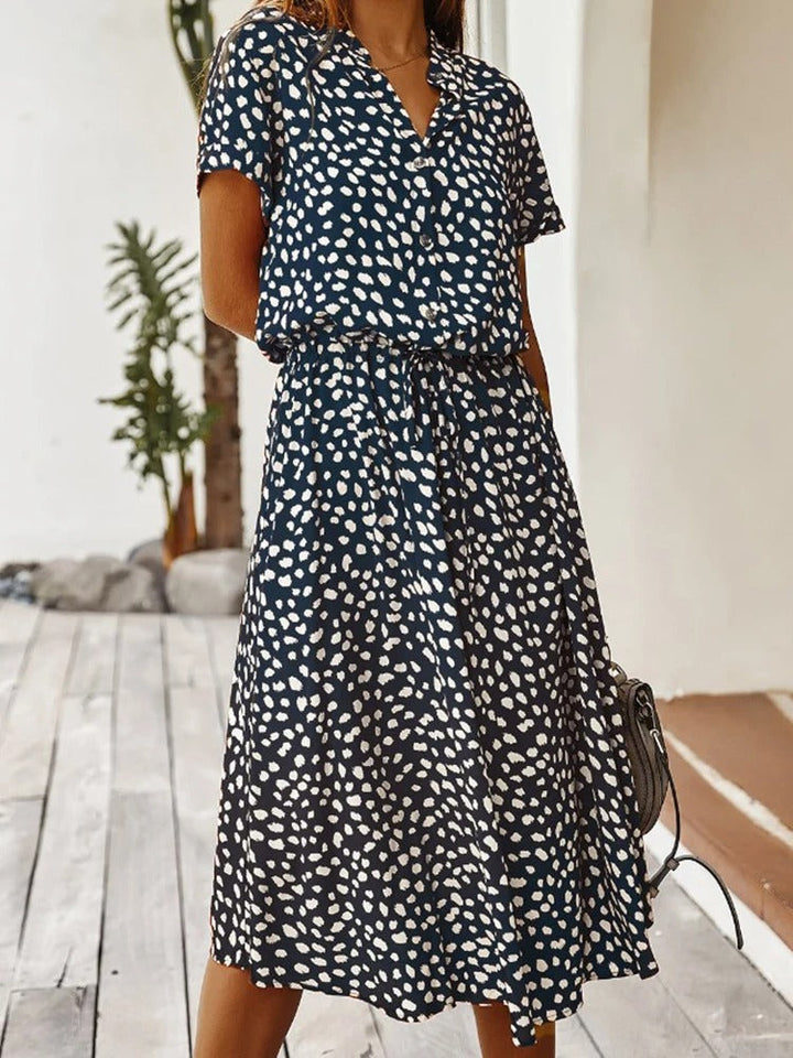 Sienna | Relaxed Leopard Print Midi Dress