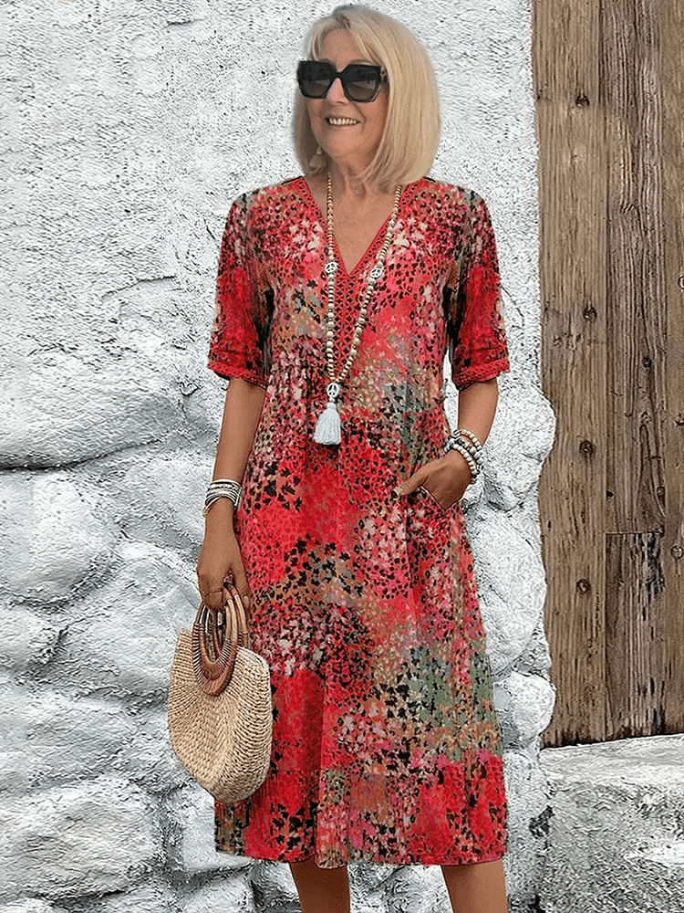 Florence | Vibrant Printed Midi Dress