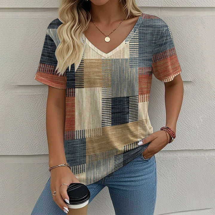 Aubrey | Casual V-Neck Patterned Women’s Top