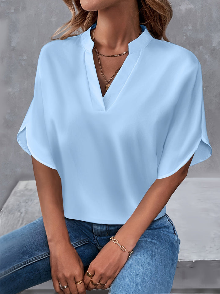 Lyvienne | Minimalist V-Neck Blouse