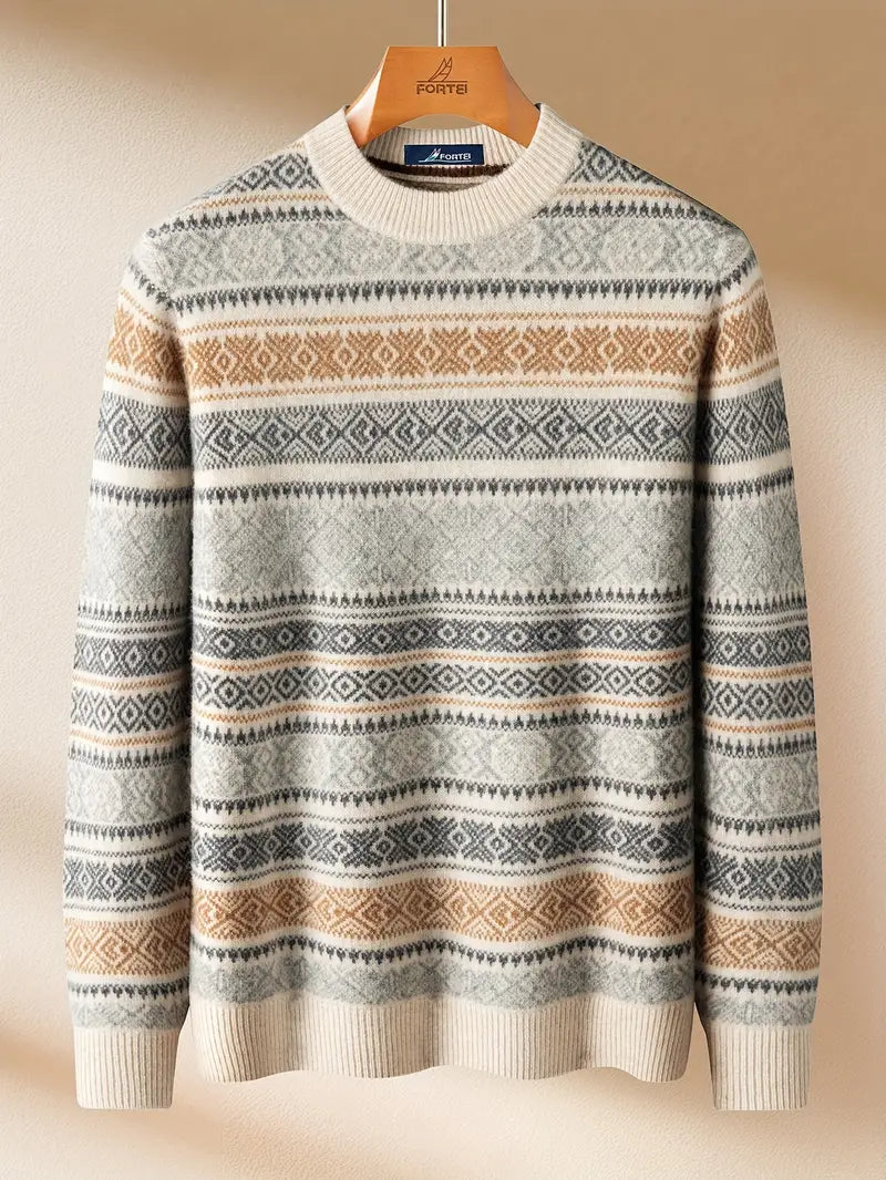 Patterned Crew Neck Men’s Sweater