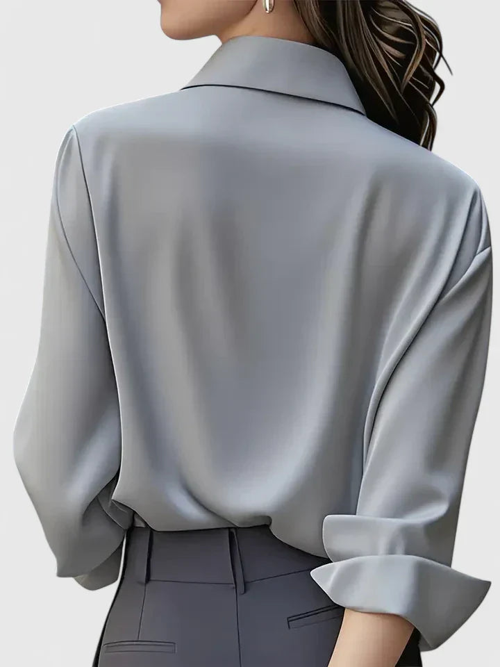 Bianca | Women’s Concealed Placket Fluid Button-Down Blouse