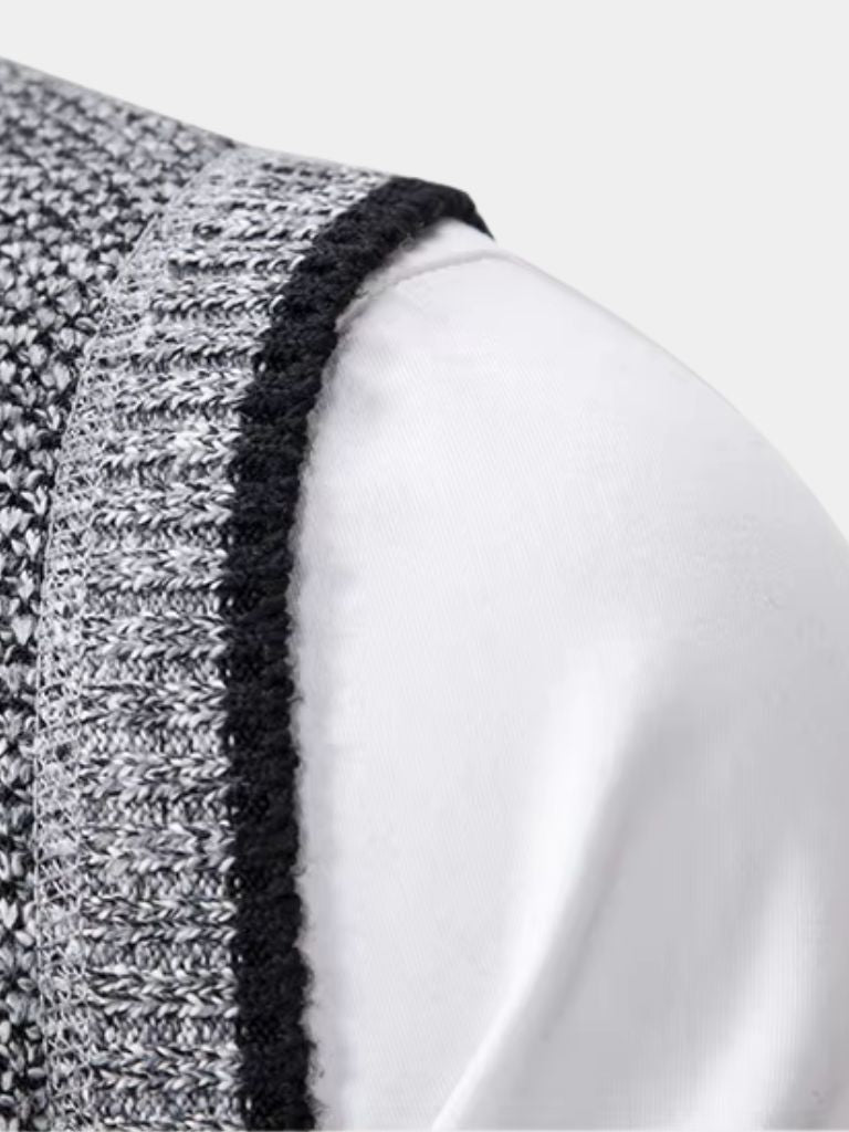 Textured Zip-Up Knit Vest