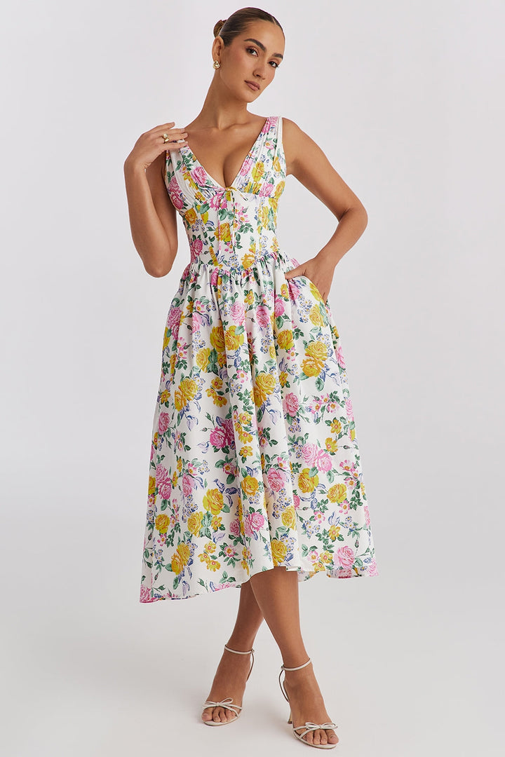 Isla | Elegant Ruched Midi Dress
