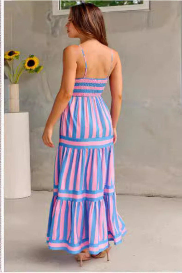 Lina | Striped Tiered Summer Dress