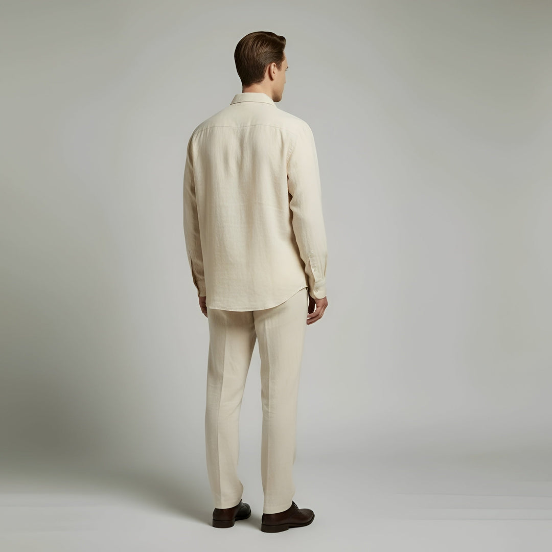 Lorenzo | Men’s Natural Linen Smart-Casual Trouser Co-Ord Set